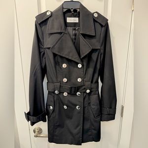Calvin Kline black trench coat size medium
